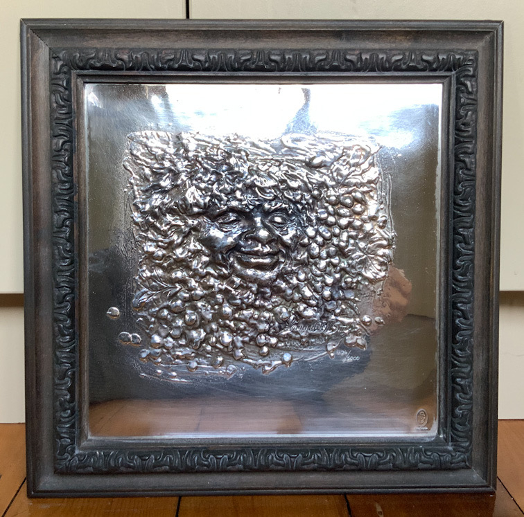 Pure silver framed United States limited edition Bacchus sculpture by Lawrence Beall Smith dated 1972